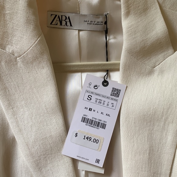 Zara Linen blend pocket blazer - Picture 3 of 4